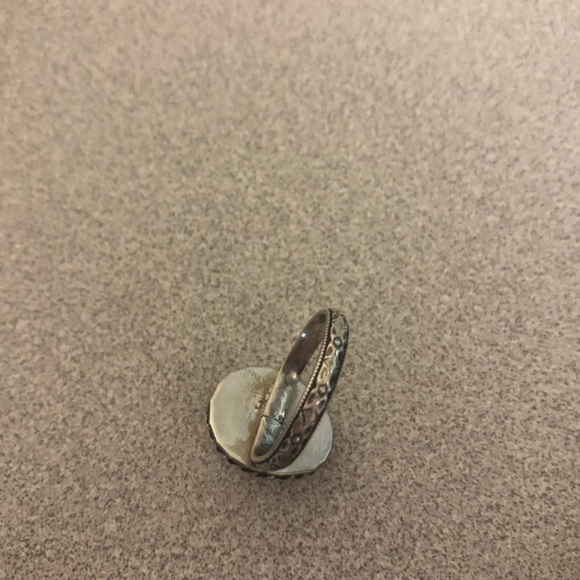 Genuine malachite and sterling silver ring - size 6.5-7.5 - Picture 4 of 4